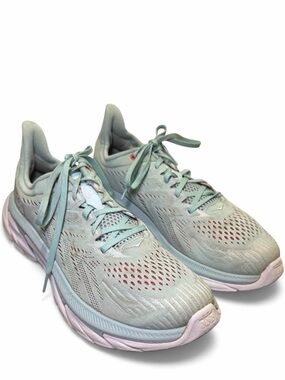 HOKA One One Clifton Edge Seafoam Blue Running Shoes Sneakers Womens Size 11
